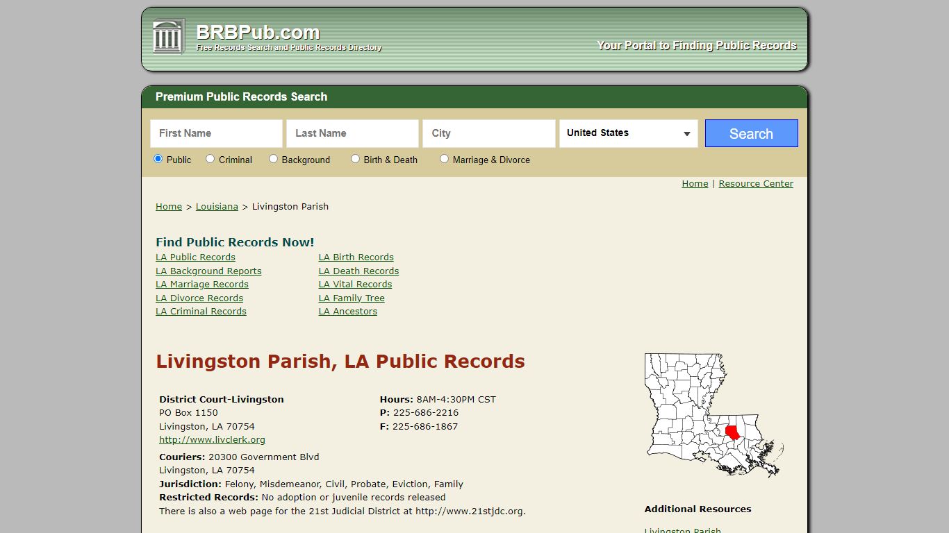 Livingston Parish Public Records | Search Louisiana ...