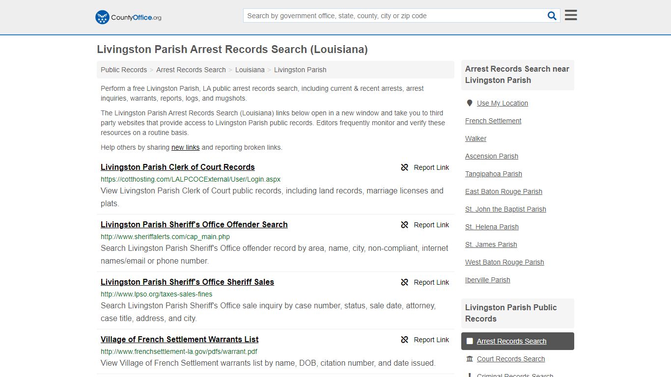 Arrest Records Search - Livingston Parish, LA (Arrests ...